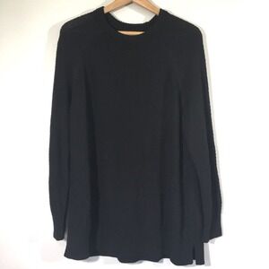 Old Navy Stitchy Knit Texture Crew‎ Neck Black Jack Tunic Sweater